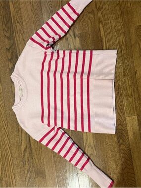 Womens' Pink & Hot Pink Stripedi Crewneck Sweater